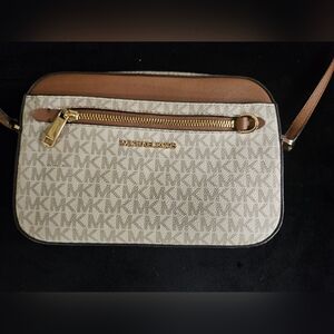 Michael Kors Beige and Brown Crossbody